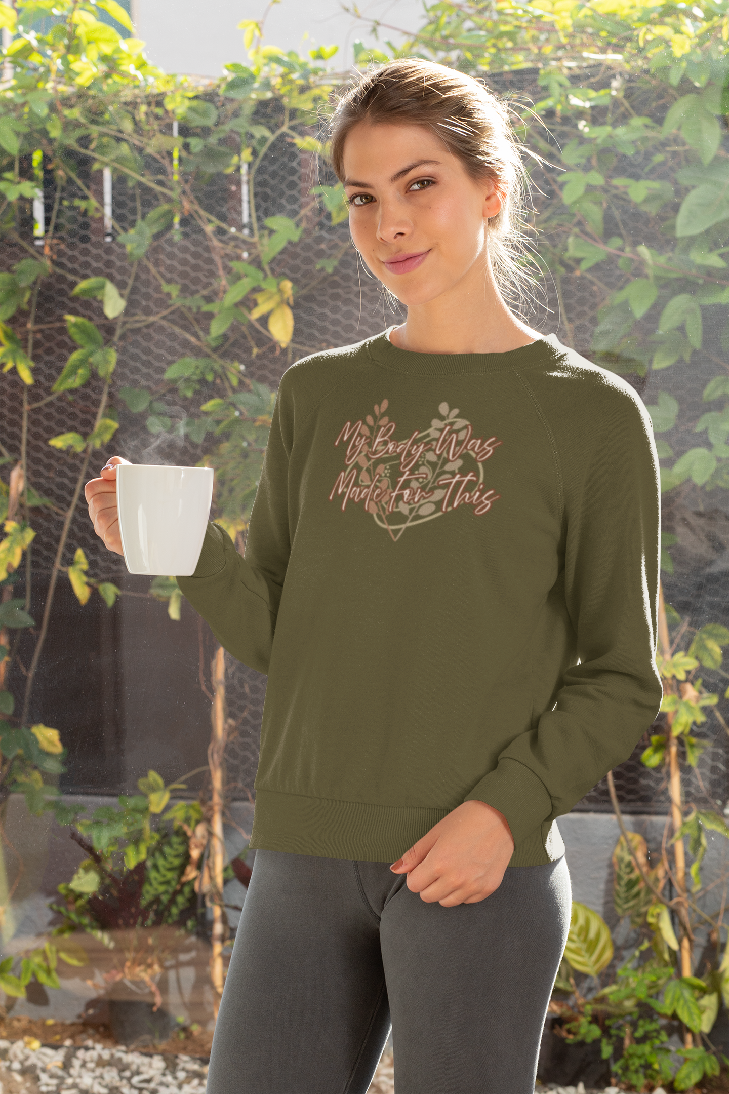 Breathe in Strength, Exhale Fear Inspirational Fleece Sweatshirt, Cozy Crewneck for Everyday Comfort, Perfect for Gift-Giving, Motivational Apparel, Casual Wear
